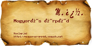 Mogyorós Árpád névjegykártya