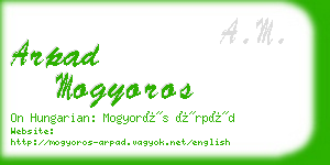 arpad mogyoros business card